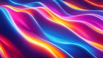 Obraz premium Abstract Background: Multicolored Wavy Lines for Designs and Patterns