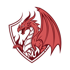Red Dragon Esports Logo Fierce Gaming Mascot Design