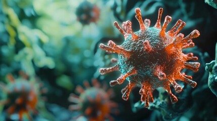 Fototapeta premium Ultra-Realistic Coronavirus Image for Medical and Scientific Purposes