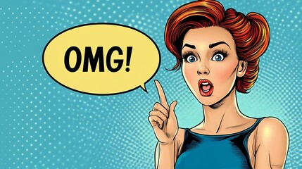 cartoon woman speech bubble OMG