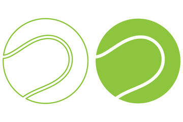 Tennis ball icon vector logo design, Tennis ball silhouette vector isolated on white eps 10