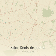 Fototapeta premium Vintage map of Saint-Denis-de-Jouhet, France.