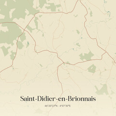 Fototapeta premium Vintage map of Saint-Didier-en-Brionnais, France.