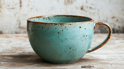 Ceramic cup being crafted on a pottery wheel in an artisan studio during a late afternoon session