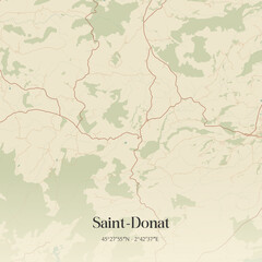 Fototapeta premium Vintage map of Saint-Donat, France.