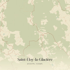 Obraz premium Vintage map of Saint-Éloy-la-Glacière, France.