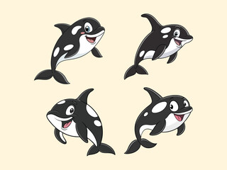 Obraz premium A black dolphin vector illustration features a sleek, streamlined design of the dolphin in solid black, emphasizing its graceful form and fluid motion with bold, clean lines.
