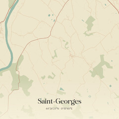 Naklejka premium Vintage map of Saint-Georges, France.