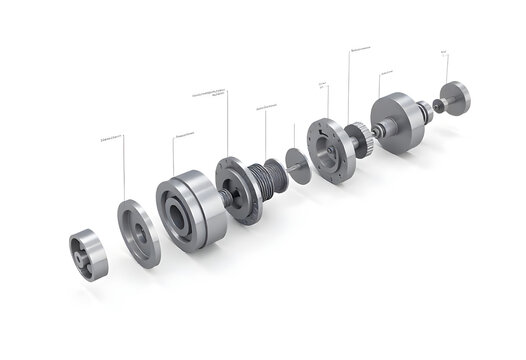 3d Mechanical Part White Background