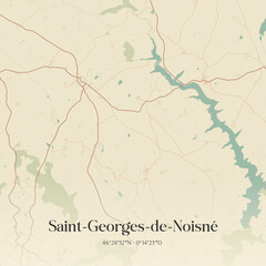 Obraz premium Vintage map of Saint-Georges-de-Noisné, France.