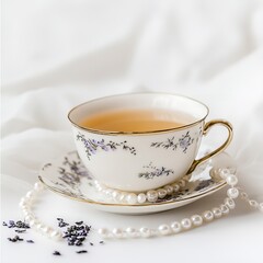 Mint-Infused Hot Tea: Savoring Freshness and Warmth in a Clear Glass Cup with Mint Leaves