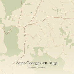 Obraz premium Vintage map of Saint-Georges-en-Auge, France.