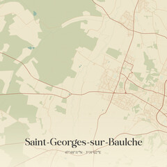 Fototapeta premium Vintage map of Saint-Georges-sur-Baulche, France.