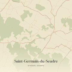 Obraz premium Vintage map of Saint-Germain-du-Seudre, France.
