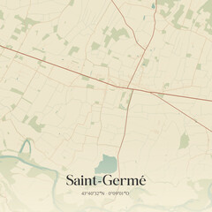 Obraz premium Vintage map of Saint-Germé, France.