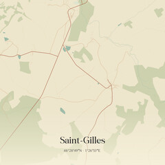 Obraz premium Vintage map of Saint-Gilles, France.