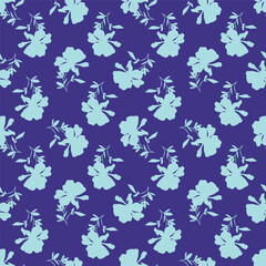 Floral pattern. Pretty flowers on color background. Printing with small white flowers. Ditsy print. Seamless vector texture. Spring bouquet.