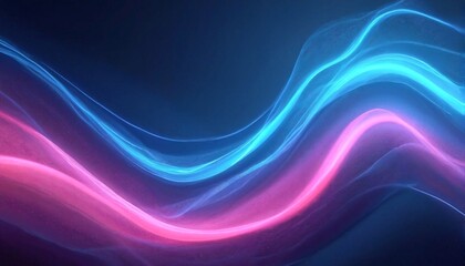 Fototapeta premium A neon light abstract art piece featuring pink and blue lines against a dark background.