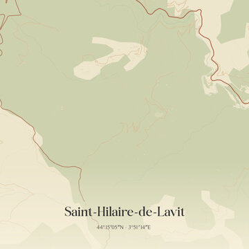 Vintage map of Saint-Hilaire-de-Lavit, France.