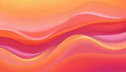 a vibrant abstract design featuring wavy lines and shapes in various shades of orange, pink, yellow, and red.
