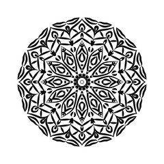 Round mandala design stencil, mandala vector in ethnic oriental pattern for tattoo, henna , coloring book 