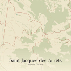 Obraz premium Vintage map of Saint-Jacques-des-Arrêts, France.