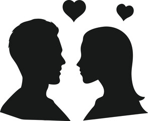 Romantic Silhouette of a Couple in Love