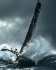 A racing catamaran with a lightweight carbon fiber_005