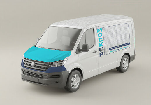 Traffic Small Truck Vehicle Mockup