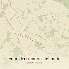 Obraz premium Vintage map of Saint-Jean-Saint-Germain, France.