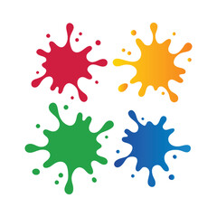 4 colorful splashes vector illustration