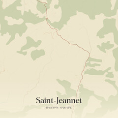 Obraz premium Vintage map of Saint-Jeannet, France.