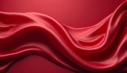 Fototapeta premium Silky red fabric that resembles satin.