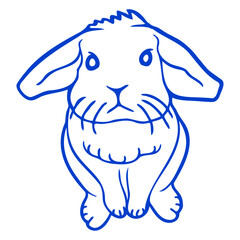 Little Rabbit Bunny Rodent Sits Cute Looks Up Cool Design Lover Art Vector Illustration Card T-Shirt Poster Sticker Graphic Print Decorative Drawing Isolated Logo Decoration Symbol Creative Cool Style