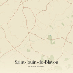 Obraz premium Vintage map of Saint-Jouin-de-Blavou, France.