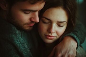 Two people sharing an intimate, emotional moment of understanding and silent comfort