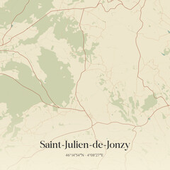 Obraz premium Vintage map of Saint-Julien-de-Jonzy, France.