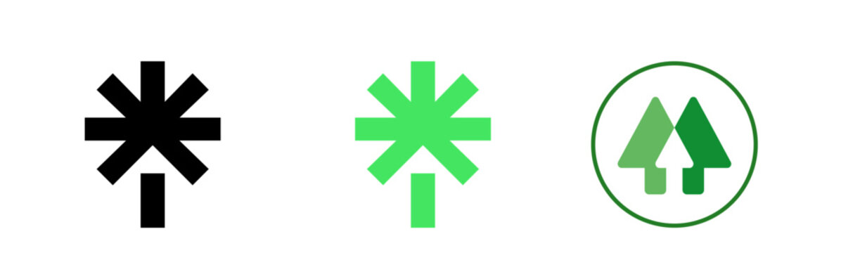  Set of green Linktree icons Set