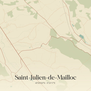 Vintage map of Saint-Julien-de-Mailloc, France.