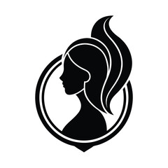 Elegant Woman Silhouette Logo. Beauty Salon & Fashion Brand Vector