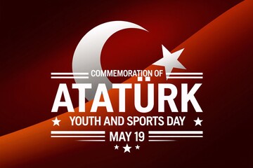 Commemoration of Ataturk, Youth and Sports Day. Celebrated annually on May 19. 100th anniversary. National holiday in Turkey. Honoring Atatürk: May 19 Youth and Sports Day