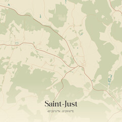 Obraz premium Vintage map of Saint-Just, France.