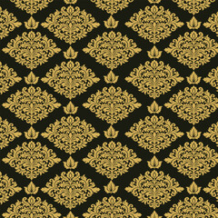 seamless pattern with golden ornament pattern