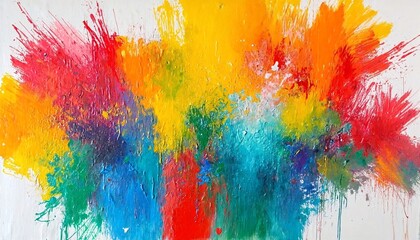Fototapeta premium untitled abstract art piece featuring vibrant paint splatters on a white background.