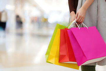 woman holding shopping bags