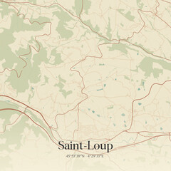 Obraz premium Vintage map of Saint-Loup, France.