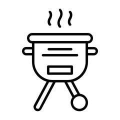 Barbecue grill Vector Icon Design Symbol