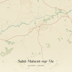 Naklejka premium Vintage map of Saint-Maixent-sur-Vie, France.