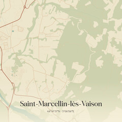 Obraz premium Vintage map of Saint-Marcellin-lès-Vaison, France.