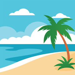 A clean see beach vector design